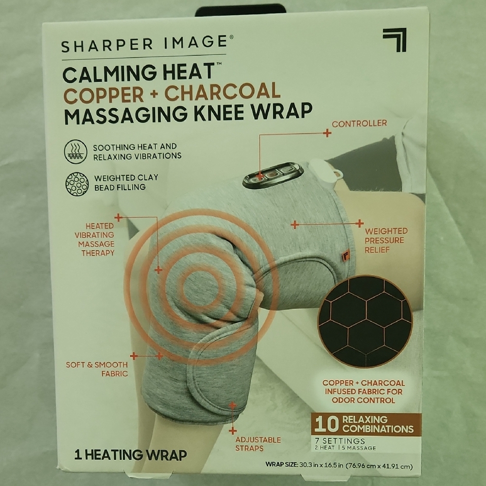Sharper Image Copper and Gray Heating Knee Wrap